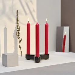 Bougies La Française 12 Bougies Droites 7h Rouge Intemporel -Bougeoirs Soldes Magasin 12 bougies droites 7h rouge intemporel 2
