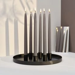 Bougies La Française 12 Bougies Flambeaux 8h Gris Intemporel -Bougeoirs Soldes Magasin 12 bougies flambeaux 8h gris intemporel 2