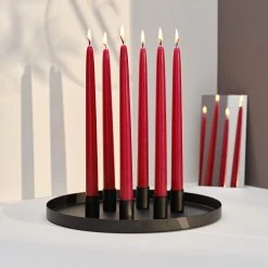 Bougies La Française 12 Bougies Flambeaux 8h Rouge Intemporel -Bougeoirs Soldes Magasin 12 bougies flambeaux 8h rouge intemporel 2