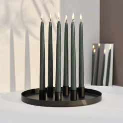 Bougies La Française 12 Bougies Flambeaux 8h Vert Intemporel -Bougeoirs Soldes Magasin 12 bougies flambeaux 8h vert intemporel 2