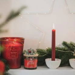 Maisons Du Monde Décorations Lumineuses De Noël 4 Bougies Longues Rouges - Lot De 2 -Bougeoirs Soldes Magasin 4 bougies longues rouges 1000 7 28 128153 6