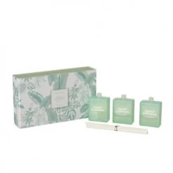 LANADECO Bougies Boîte 3 Huiles Parfumée Azur H13,3cm