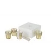 LANADECO Boîte De 4 Bougies Parfumée Verre Or -Bougeoirs Soldes Magasin boite de 4 bougies parfumee verre or