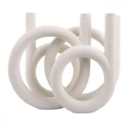 Present Time Bougeoirs Bougeoir 4 Bougies En Polyrésine Blanc -Bougeoirs Soldes Magasin bougeoir 4 bougies en polyresine blanc 4