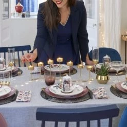 Maisons Du Monde Décorations à Poser De Noël Bougeoir 7 Photophores En Métal Doré -Bougeoirs Soldes Magasin bougeoir 7 photophores en metal dore 1000 16 30 195108 5