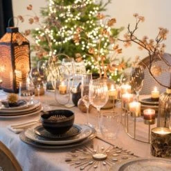 Maisons Du Monde Décorations à Poser De Noël Bougeoir 7 Photophores En Métal Doré -Bougeoirs Soldes Magasin bougeoir 7 photophores en metal dore 1000 16 30 195108 6