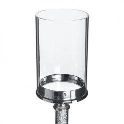 Beliani Bougeoirs Bougeoir à Pied Argenté 41 Cm -Bougeoirs Soldes Magasin bougeoir a pied argente 41 cm 2