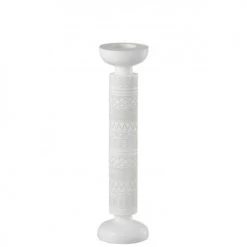 LANADECO Bougeoirs Bougeoir Colonne Africaine Résine Blanc H42,5cm -Bougeoirs Soldes Magasin bougeoir colonne africaine resine blanc h42 5cm 3