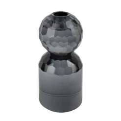 Present Time Bougeoirs Bougeoir Cristal En Verre Gris