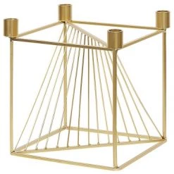 Beliani Bougeoirs Bougeoir Design Doré 4 Bougies
