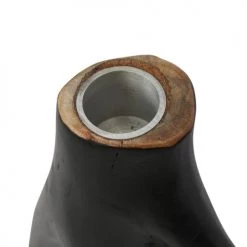 Bazar Bizar Bougeoirs Bougeoir En Bois Noir -Bougeoirs Soldes Magasin bougeoir en bois noir 4