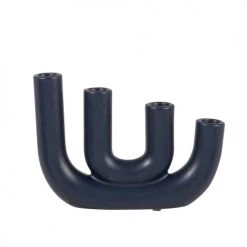 Maisons Du Monde Bougeoirs Bougeoir En Céramique Bleu Marine H17