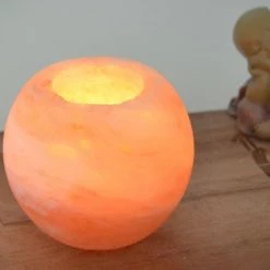 Zen'Arôme Bougeoirs Bougeoir En Cristal De Sel Himalaya Sphère 900g -Bougeoirs Soldes Magasin bougeoir en cristal de sel himalaya sphere 900g 4
