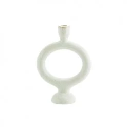 Madam Stoltz Bougeoirs Bougeoir En Grès Blanc