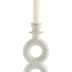 Madam Stoltz Bougeoirs Bougeoir En Grès Blanc