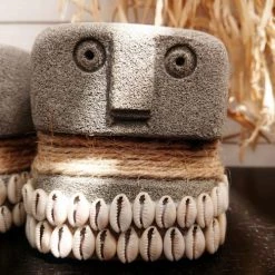 My Bliss Home Bougeoirs Bougeoir En Gres Et Coquillage L8 X H9 X PR8 Cm -Bougeoirs Soldes Magasin bougeoir en gres et coquillage l8 x h9 x pr8 cm 2