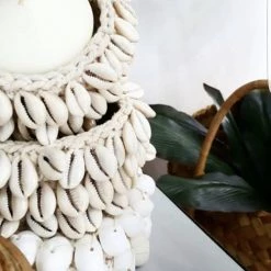 Bazar Bizar Bougeoirs Bougeoir En Macramé Et Cauris Naturel Petit -Bougeoirs Soldes Magasin bougeoir en macrame et cauris naturel petit 3