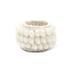 Bazar Bizar Bougeoirs Bougeoir En Macramé Et Kai Blanc Petit Modèle