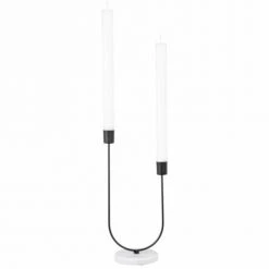 Maisons Du Monde Bougeoirs Bougeoir En Marbre écru Et Fer Noir (x2)