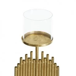 Beliani Bougeoirs Bougeoir En Métal Doré 53 Cm -Bougeoirs Soldes Magasin bougeoir en metal dore 53 cm 3