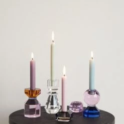 Hubsch Bougeoirs Bougeoir En Verre Ambre Et Rose -Bougeoirs Soldes Magasin bougeoir en verre ambre et rose 2