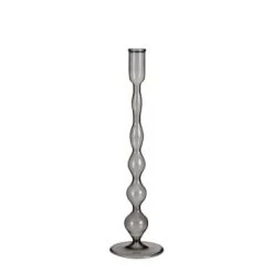 Mica Decorations Bougeoirs Bougeoir En Verre Gris Foncé H33 -Bougeoirs Soldes Magasin bougeoir en verre gris fonce h33 5