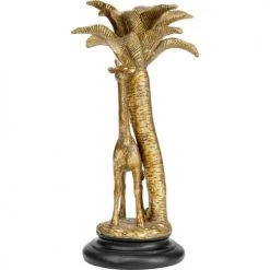 Kare Design Bougeoirs Bougeoir Girafe Et Palmier En Polyrésine Dorée H35 -Bougeoirs Soldes Magasin bougeoir girafe et palmier en polyresine doree h35 3