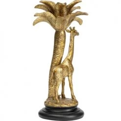 Kare Design Bougeoirs Bougeoir Girafe Et Palmier En Polyrésine Dorée H35 -Bougeoirs Soldes Magasin bougeoir girafe et palmier en polyresine doree h35 4