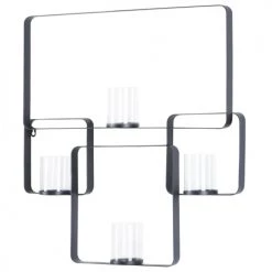 Beliani Bougeoirs Bougeoir Mural En Métal Noir 65 Cm -Bougeoirs Soldes Magasin bougeoir mural en metal noir 65 cm 2