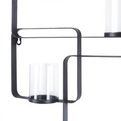 Beliani Bougeoirs Bougeoir Mural En Métal Noir 65 Cm -Bougeoirs Soldes Magasin bougeoir mural en metal noir 65 cm 3