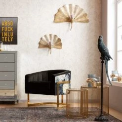 Kare Design Bougeoirs Bougeoir Mural Feuille De Ginkgo Dorée H45 -Bougeoirs Soldes Magasin bougeoir mural feuille de ginkgo doree h45 1