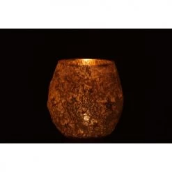 LANADECO Bougeoirs Bougeoir Verre Antique Or H17,5cm -Bougeoirs Soldes Magasin bougeoir verre antique or h17 5cm 2