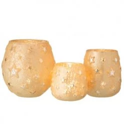 LANADECO Bougeoirs Bougeoir Verre Antique Or H17,5cm -Bougeoirs Soldes Magasin bougeoir verre antique or h17 5cm 4