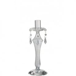 LANADECO Bougeoirs Bougeoir Verre Transparent H24cm -Bougeoirs Soldes Magasin bougeoir verre transparent h24cm 2