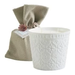 Mathilde M Bougies Bougie 3 Mèches Palazzo Bello - Fleur De Coton -Bougeoirs Soldes Magasin bougie 3 meches palazzo bello figuier dolce