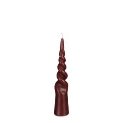 Mica Decorations Bougies Bougie Conique Torsadée En Couleur Brun Clair H25 -Bougeoirs Soldes Magasin bougie conique torsadee en couleur bordeaux h25 11