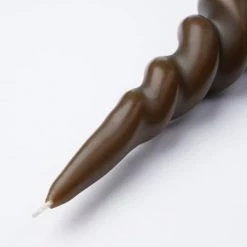 Mica Decorations Bougies Bougie Conique Torsadée En Couleur Brun Foncé H25 -Bougeoirs Soldes Magasin bougie conique torsadee en couleur brun fonce h25 2