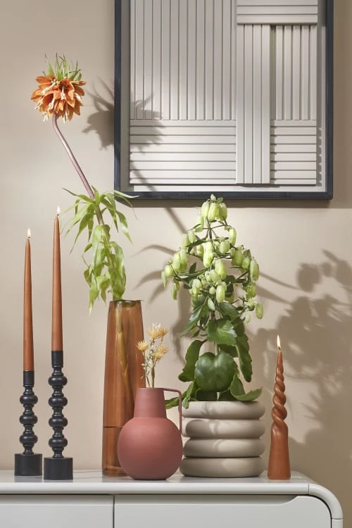 Mica Decorations Bougies Bougie Conique Torsadée En Couleur Brune H25 5 Mica Decorations Bougies Bougie Conique Torsadée En Couleur Brune H25 – Image 3