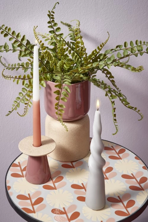 Mica Decorations Bougies Bougie Conique Torsadée En Couleur Gris Clair H25 4 Mica Decorations Bougies Bougie Conique Torsadée En Couleur Gris Clair H25 – Image 2