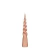 Mica Decorations Bougies Bougie Conique Torsadée En Couleur Rose H25 -Bougeoirs Soldes Magasin bougie conique torsadee en couleur rose h25 5