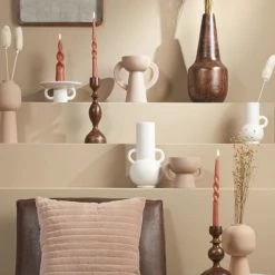 Mica Decorations Bougies Bougie Conique Torsadée En Couleur Terracotta H25 -Bougeoirs Soldes Magasin bougie conique torsadee en couleur terracotta h25 2