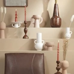 Mica Decorations Bougies Bougie Conique Torsadée En Couleur Terracotta H25 -Bougeoirs Soldes Magasin bougie conique torsadee en couleur terracotta h25 3