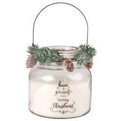 Maisons Du Monde Décorations à Poser De Noël Bougie De Noël Parfumée En Verre Avec Couronne 515g