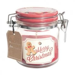 Maisons Du Monde Décorations à Poser De Noël Bougie De Noël Parfumée Rouge Bocal En Verre