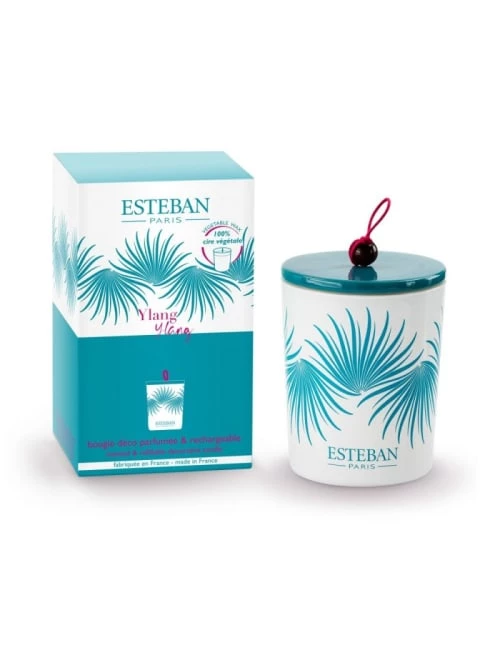 Esteban Bougies Bougie Décorative Parfumée Et Rechargeable Ylang-ylang 3 Esteban Bougies Bougie Décorative Parfumée Et Rechargeable Ylang-ylang