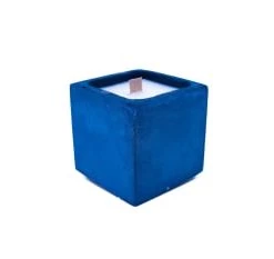 Junny Bougies Bougie En Béton Coloré Bleu Fleur De Monoï -Bougeoirs Soldes Magasin bougie en beton colore bleu fleur de monoi 2