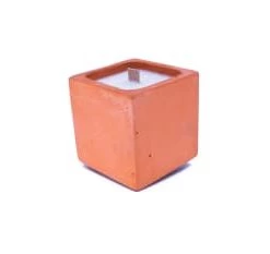 Junny Bougies Bougie En Béton Coloré Orange Fleur Oranger -Bougeoirs Soldes Magasin bougie en beton colore orange fleur oranger 2
