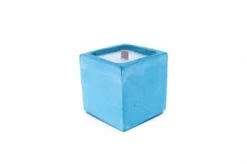 Junny Bougies Bougie En Béton Coloré Turquoise Fleur Oranger -Bougeoirs Soldes Magasin bougie en beton colore turquoise fleur oranger 4