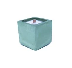 Junny Bougies Bougie En Béton Coloré Vert Fleur De Coton -Bougeoirs Soldes Magasin bougie en beton colore vert fleur de coton 2