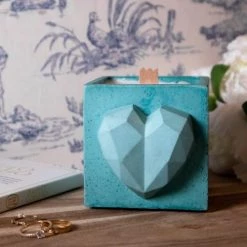 Junny Bougies Bougie En Béton Turquoise Parfum Fleur D'oranger -Bougeoirs Soldes Magasin bougie en beton turquoise parfum fleur d oranger 1